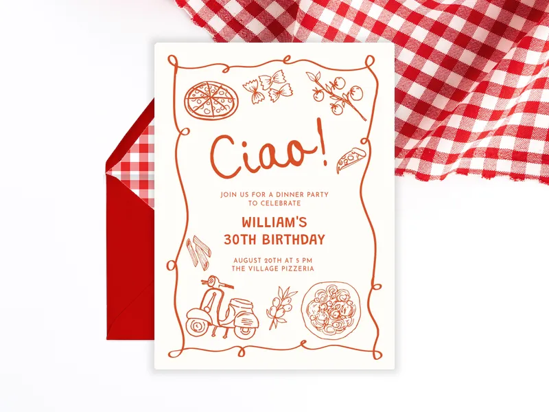 Ciao, It’s a Dinner Party Invitation premium template design