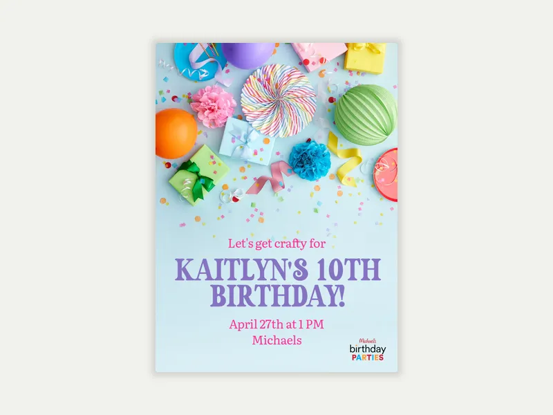 Michaels: Let’s Get Crafty Invitation free template design