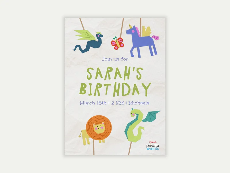 Michaels: Once Upon a Party Invitation free template design