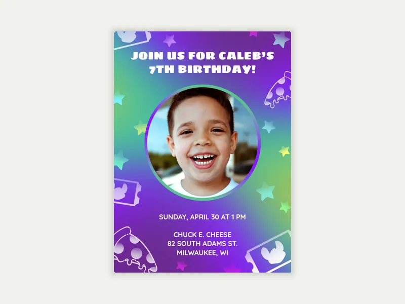 Chuck E. Cheese: Say Cheese! - chuck_e_cheese - Invitation
