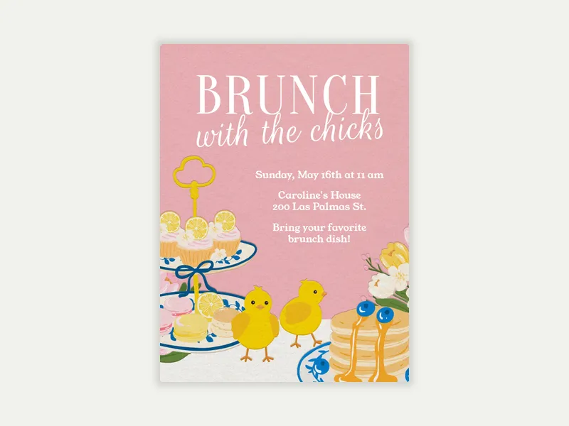 Chicks Who Brunch Invitation free template design