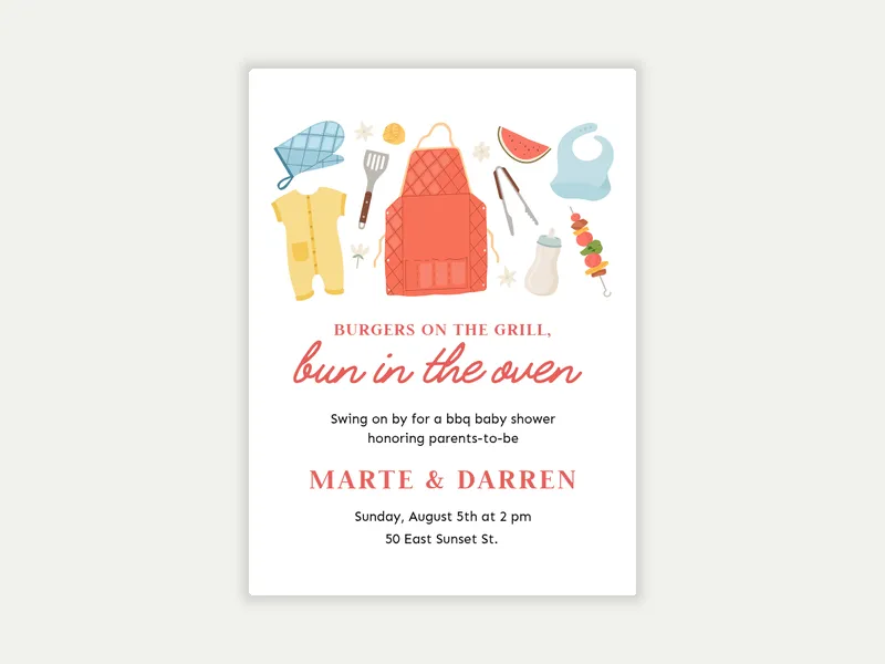 Grill Baby Invitation free template design