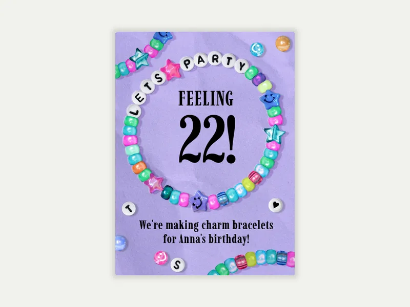 Friendship Bracelet Invitation free template design