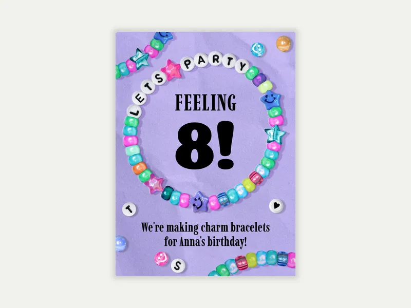 Friendship Bracelet - 8th_birthday - Invitation