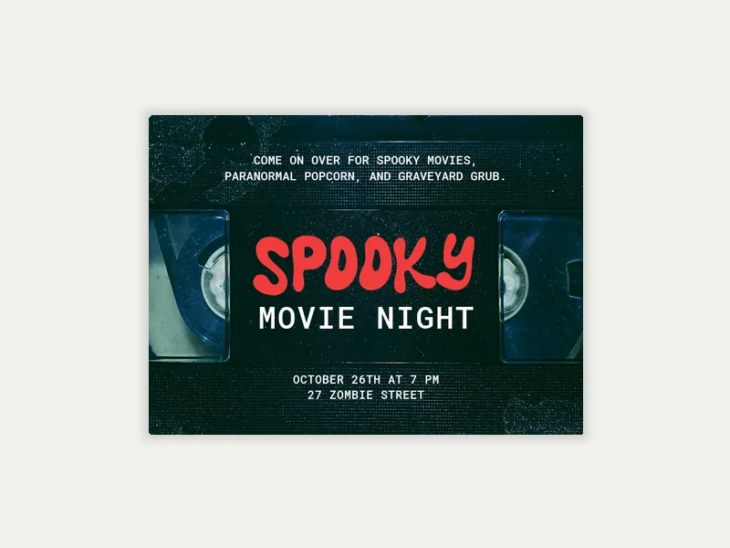 Haunted Cassette Invitation free template design