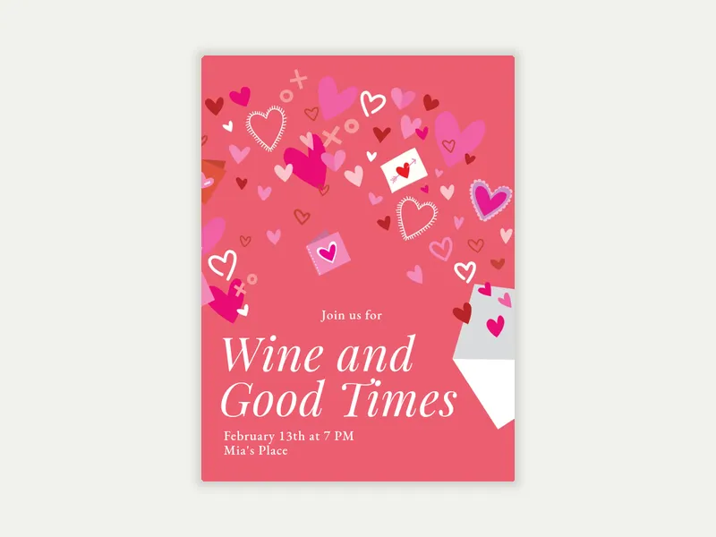 Hearts And Crafts Invitation free template design