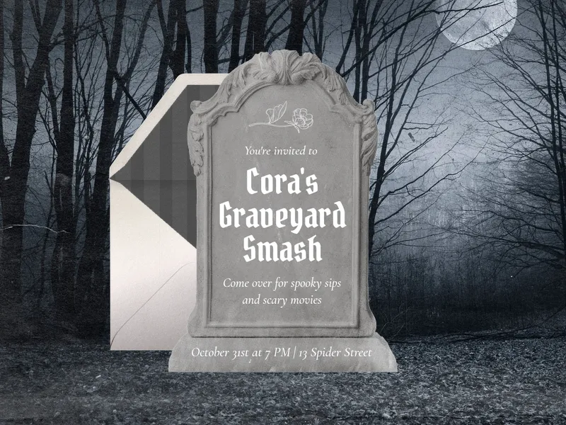 Graveyard Smash Invitation premium template design
