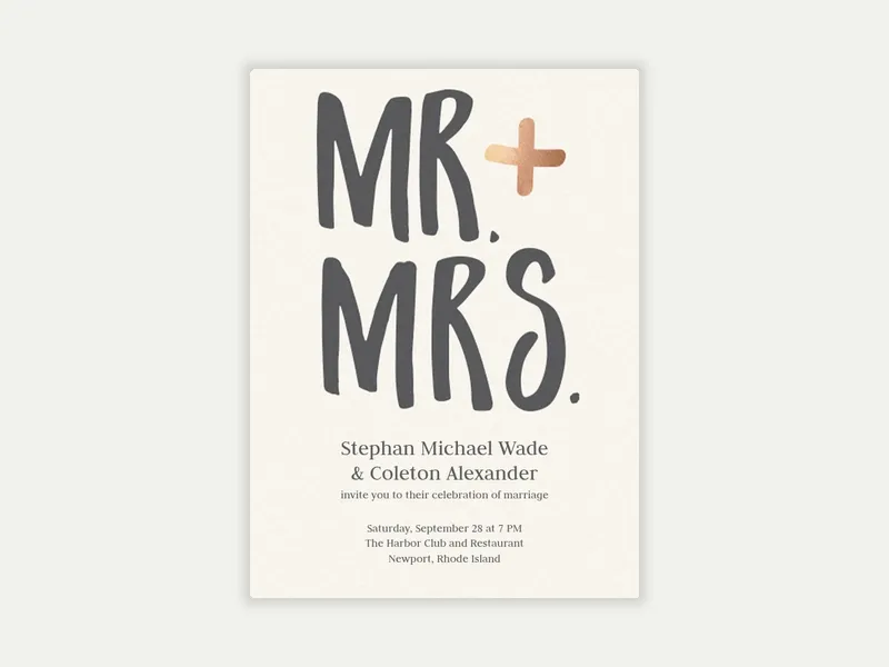 Titled Together Invitation free template design
