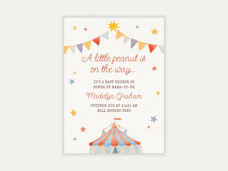 Under the Big Top Invitation free template design