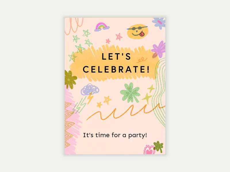 Oodles of Doodles Invitation free template design