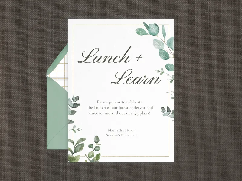 Watercolor Eucalyptus Invitation premium template design