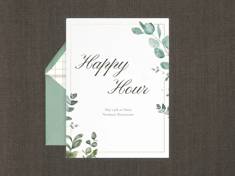 Watercolor Eucalyptus Invitation premium template design