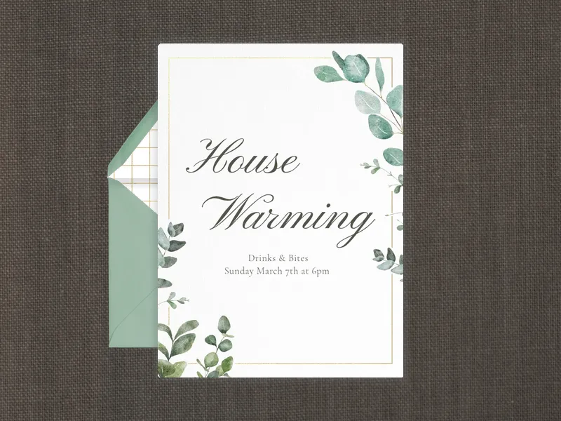 Watercolor Eucalyptus Invitation premium template design
