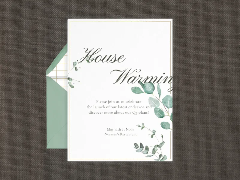 Watercolor Eucalyptus Invitation premium template design