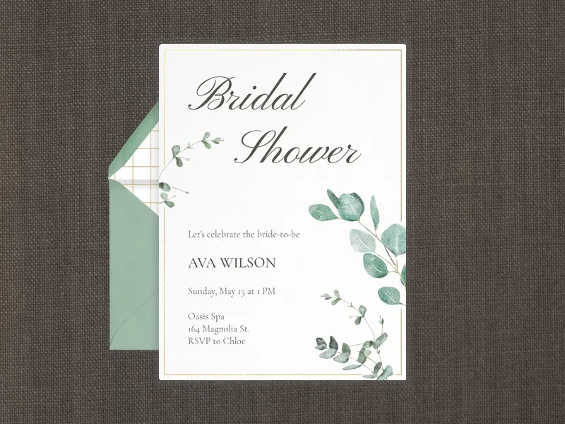 Watercolor Eucalyptus - bridal_shower - Invitation