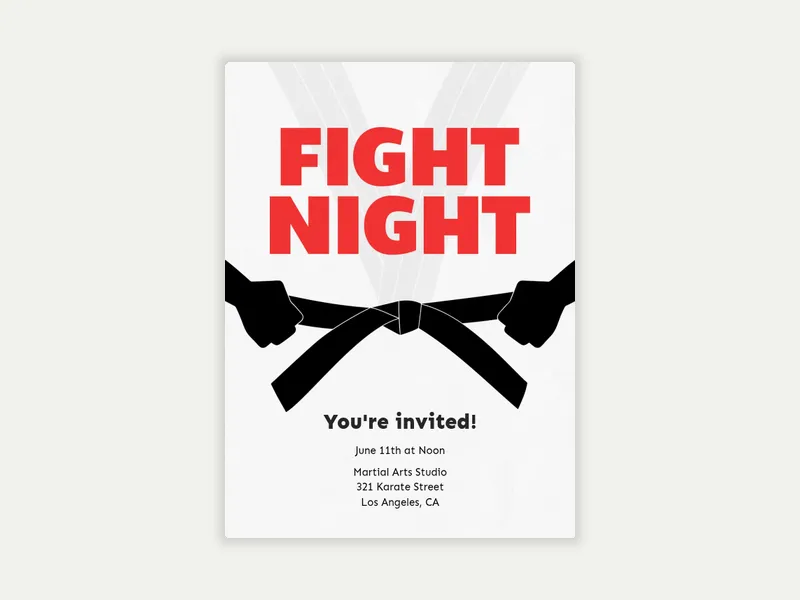 Black Belt - sports_leagues - Invitation