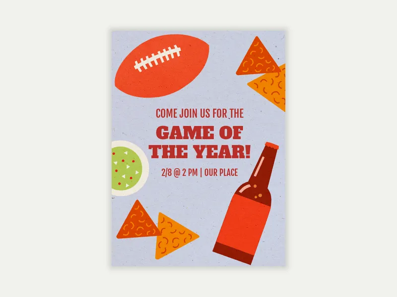 Nacho Average Football Party Invitation free template design