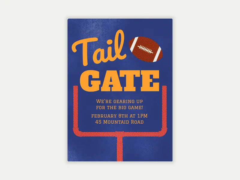 Goal Post Tailgate Invitation free template design