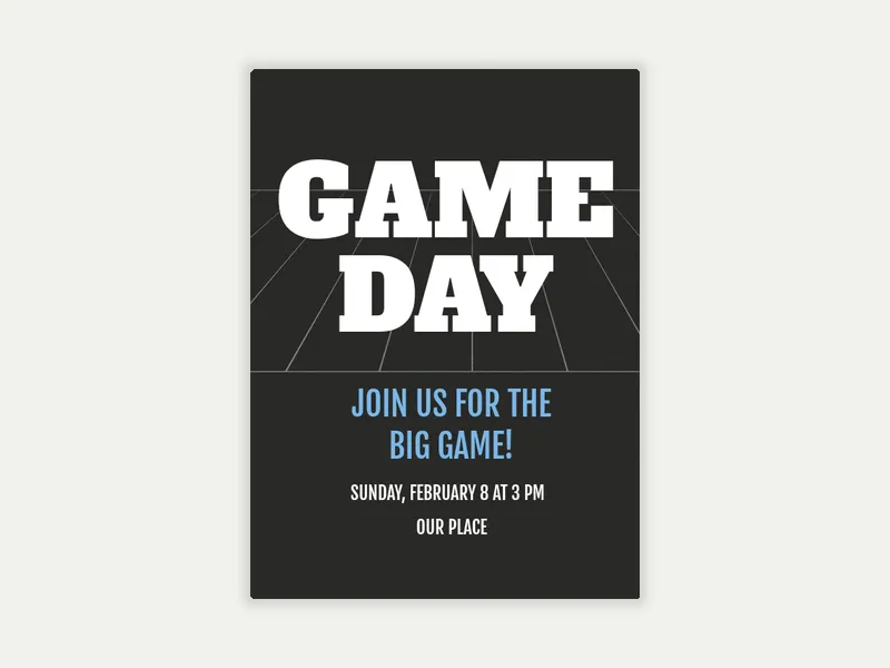 Game Day Invitation free template design