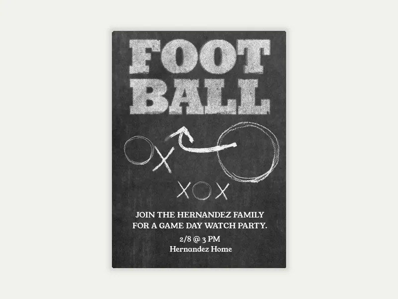 Football Plays Invitation free template design