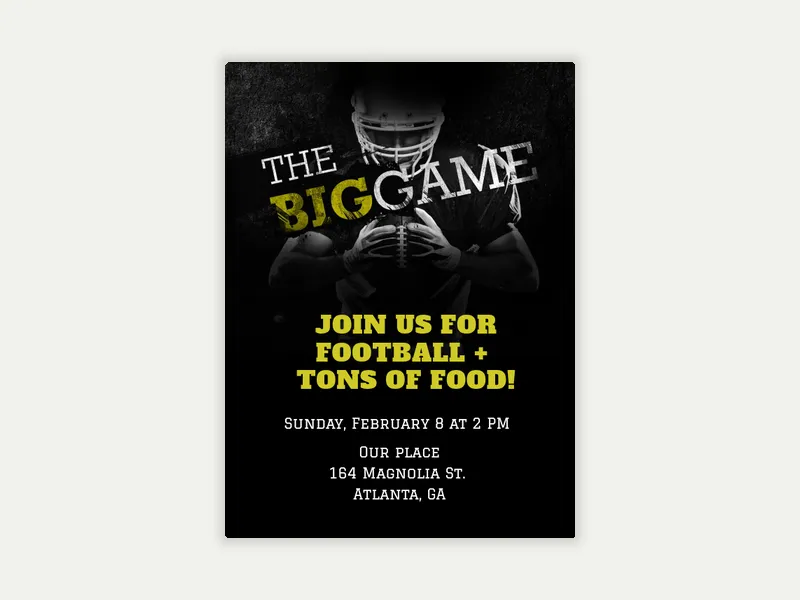 Football Player Invitation free template design