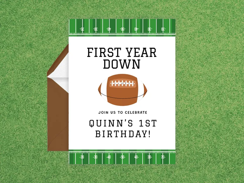 First Year Down - football - Invitation