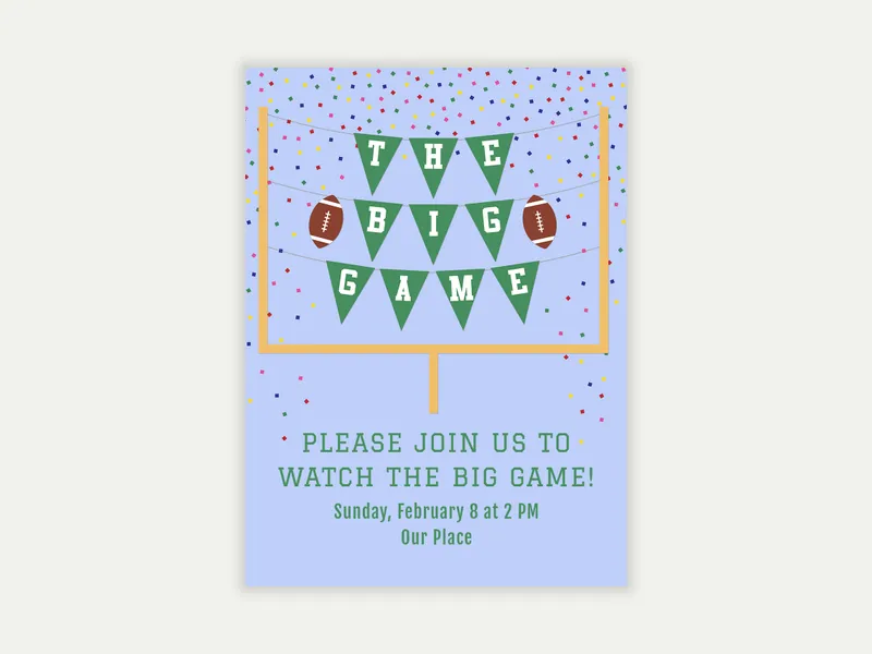 Field Goal Bunting Invitation free template design