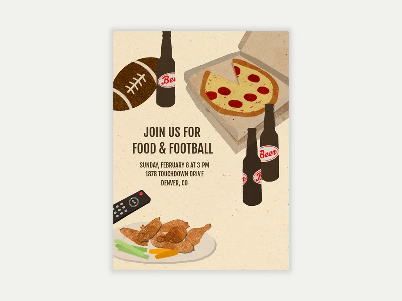 Any Given Sunday Invitation free template design