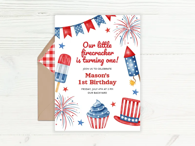 Little Firecracker - july_fourth - Invitation