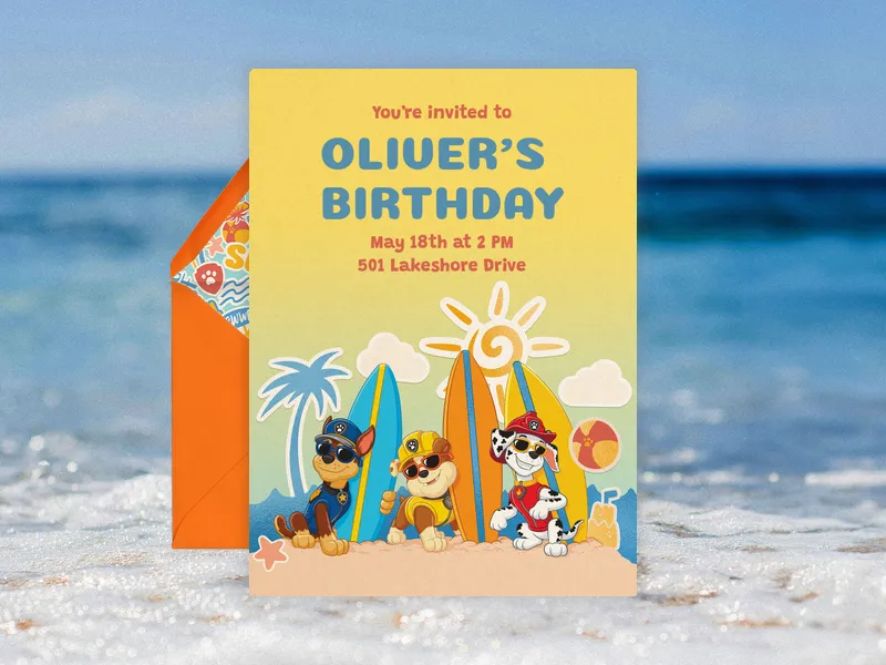 PAW Patrol™: Shore Fun - 3rd_birthday - Invitation