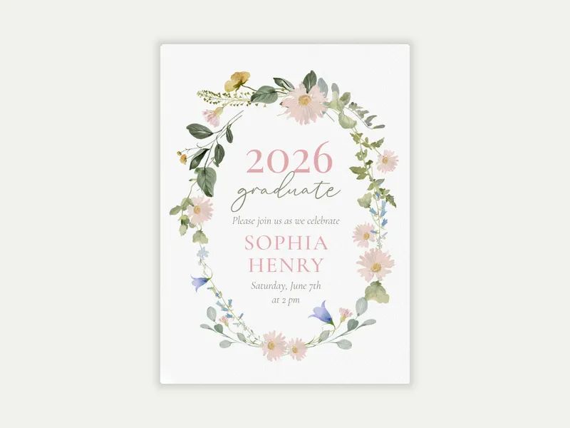 Wildflowers in Bloom Invitation free template design