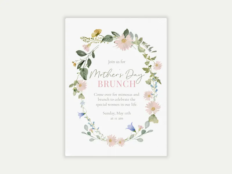 Wildflowers in Bloom Invitation free template design