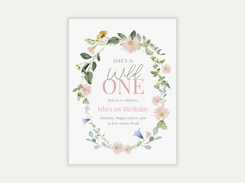 Wildflowers in Bloom - babys_first - Invitation