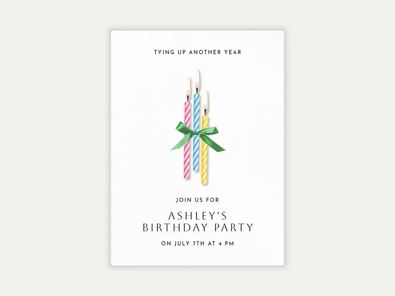 Coquette Candles Invitation free template design
