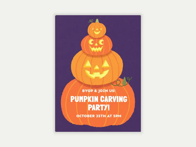 Pumpkin Stack Invitation free template design