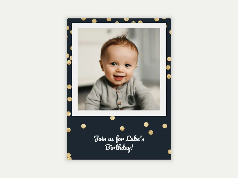 Festive Confetti (Photo) Invitation free template design