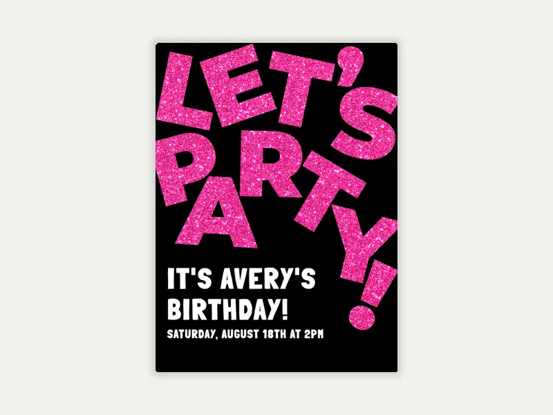 Tumbling Letters Invitation free template design