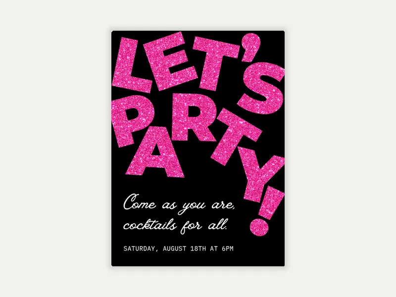 Tumbling Letters Invitation free template design