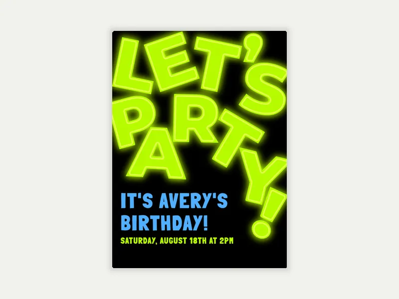 Tumbling Letters Invitation free template design