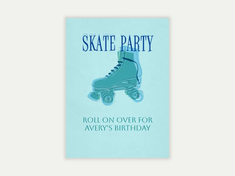 Skate Party Invitation free template design