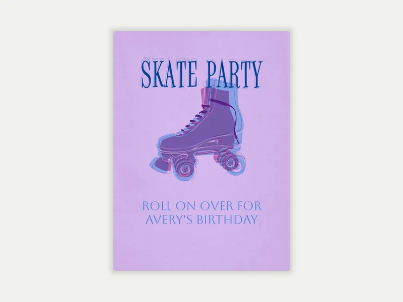 Skate Party Invitation free template design