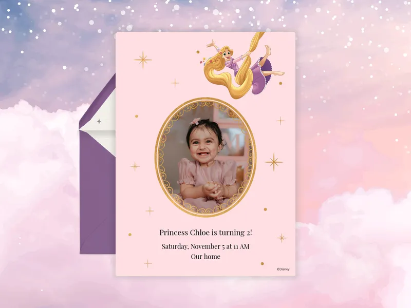 Disney: You’re the Princess (Photo) Invitation premium template design