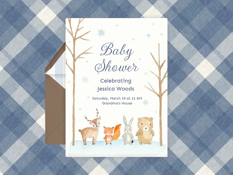 Woodland Critter Invitation premium template design