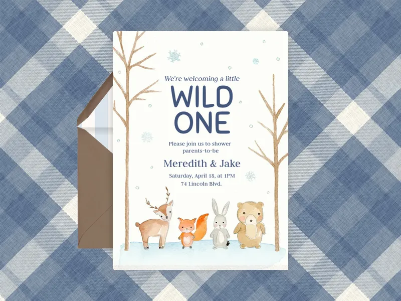 Woodland Critter - winter - Invitation