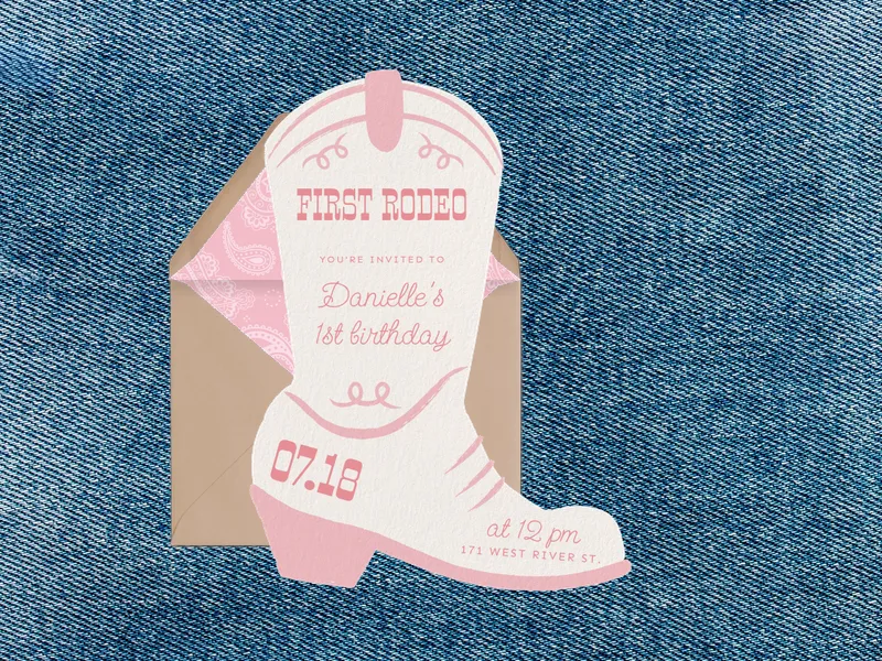 Boots Down Invitation premium template design