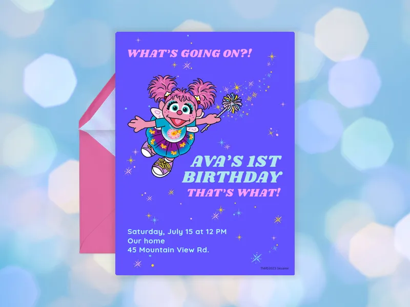 Sesame Street: Abby Cadabby Invitation premium template design