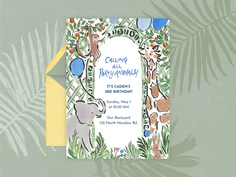 Zoo Animals Invitation premium template design