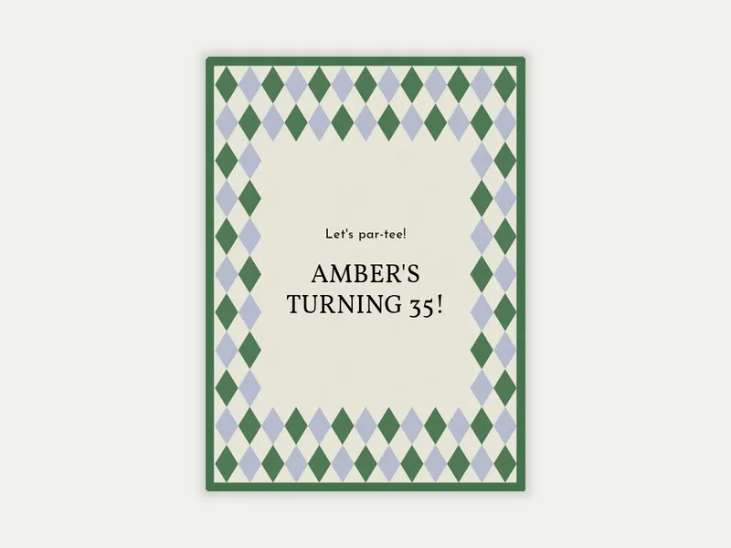 Argyle Style Invitation free template design