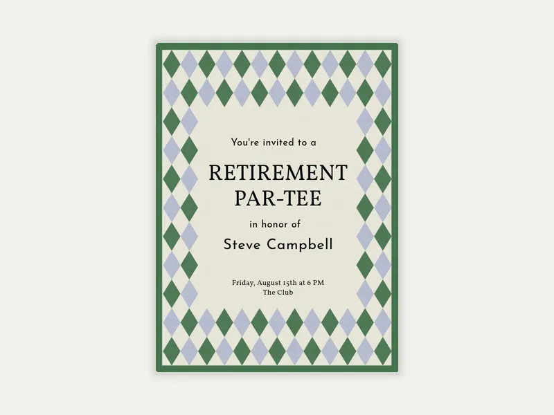 Argyle Style Invitation free template design