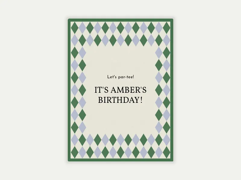 Argyle Style Invitation free template design